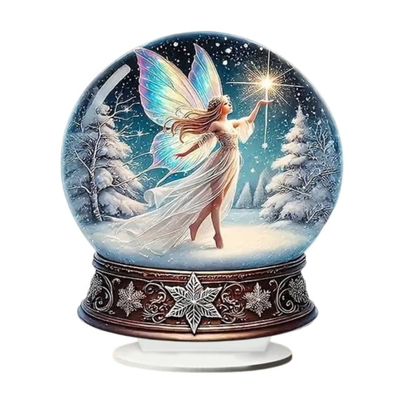 20x18cm Winter Fairy Acrylic Ornament, Gothic Earth Goddess Display, 2D with 3D Visual Effect Decor, Versatile Space Enhancement Piece, Artistic Gift for Multiple Scenes