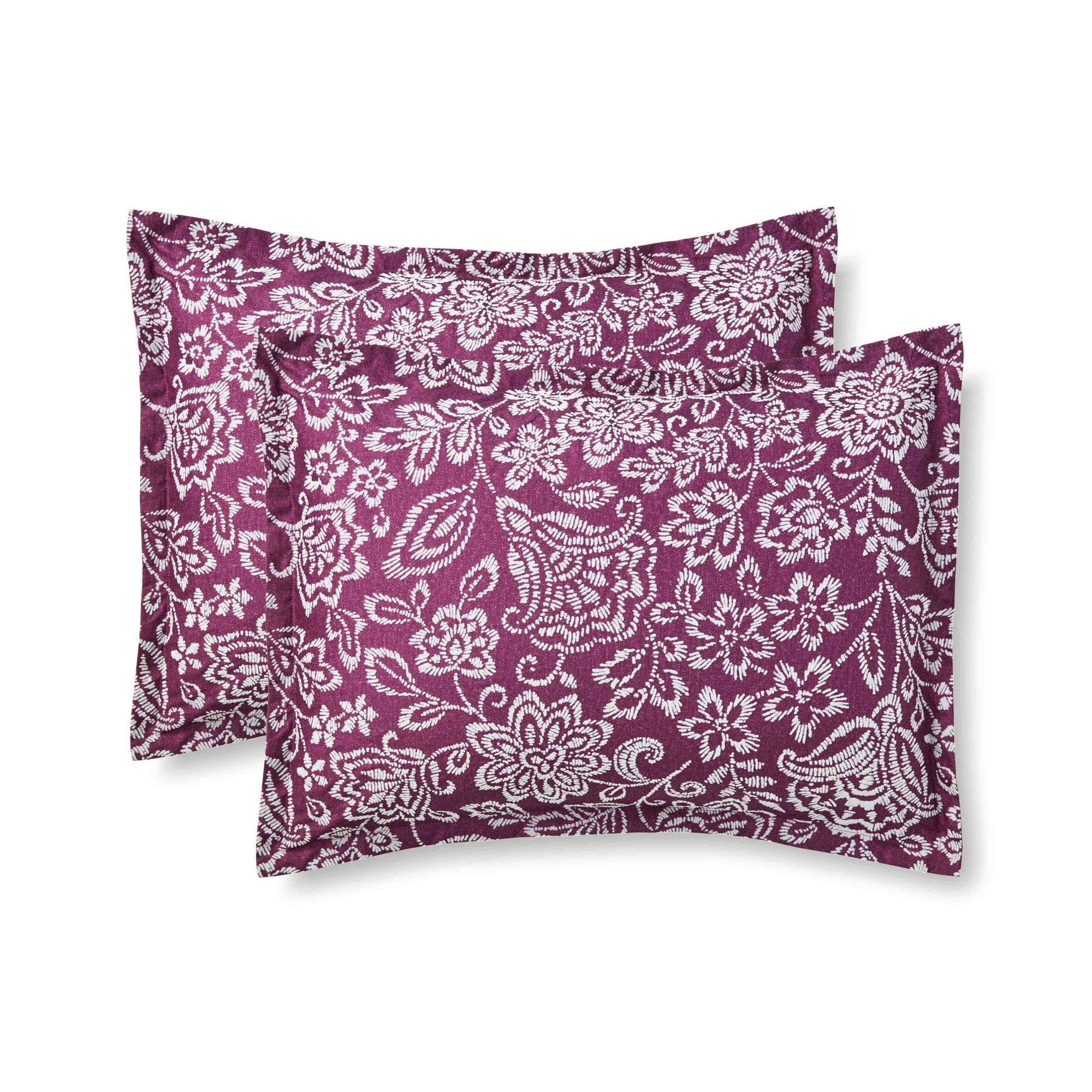 Mainstays 5-Piece Jacquard Comforter Set with Decor Pillow and Throw Purple Flocking Embroidery Bedding Set, Full/Queen