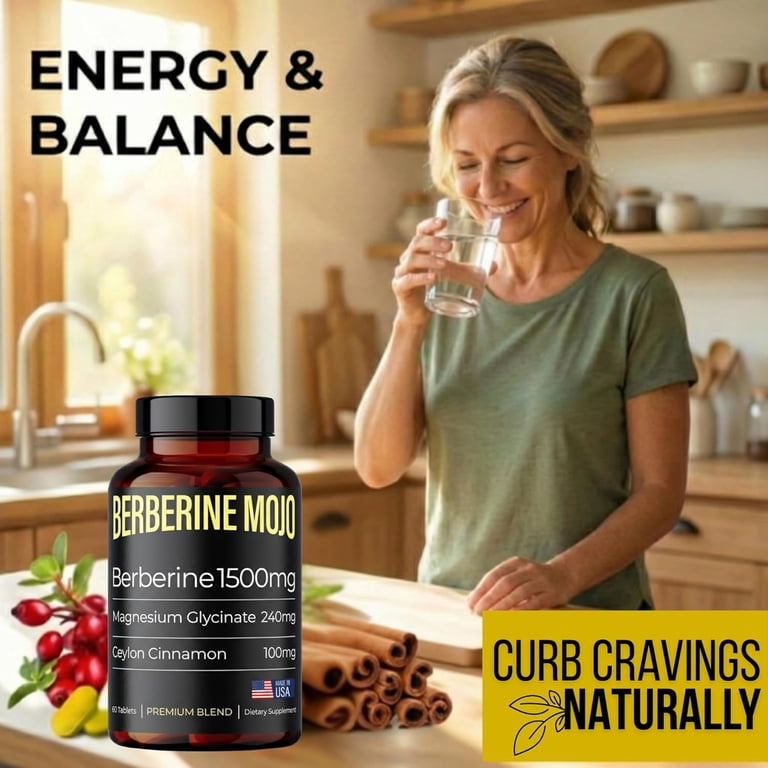 Berberine Mojo, 1500mg Supplement with Magnesium and Cinnamon