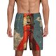 thumbnail image 1 of Balery Rusty Rocket Launch Pantalones cortos de pijama de punto de algodón para hombre con cinturilla y bolsillos-Small, 1 of 6