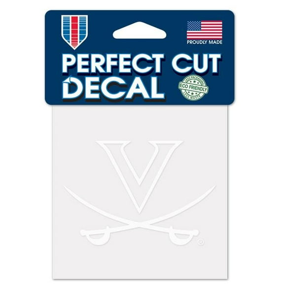 Wincraft NCAA Virginia Cavaliers 4x4 Perfect Cut White Decal, One Size, Team Color