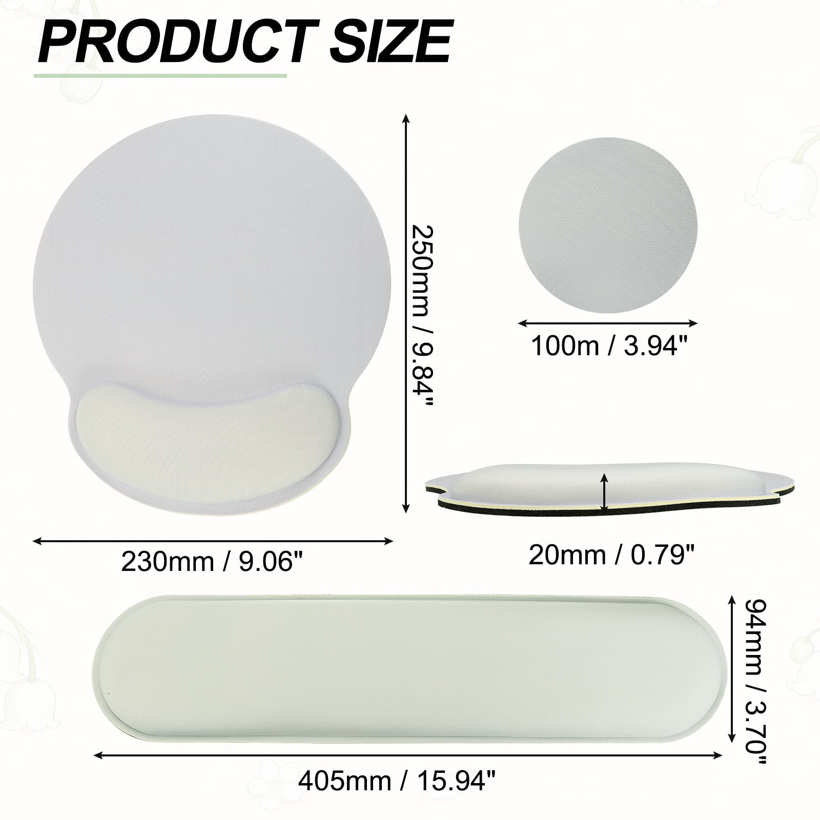 Ergonomic Wrist Rest Set, Memory Foam Mouse Pad Keyboard Wrist Rest Support Hand Waterproof Cup Pad Non-slip for Office Gaming Home Accessory, Blue/Light Green/Light Purple