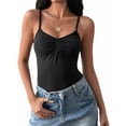 thumbnail image 3 of Women Y2K Sweetheart Neck Sleeveless Crop Tank Tops Backless Pleated Bustier Camis Going Out Top Black XL, 3 of 7