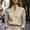 Beige women fall long sleeve blouses a1, variant on thefmos Women Fall Winter High Neck Long Sleeve Button Down Blouses Elegant Business Work Tops for Women Cute Trendy Office Dressy Shirts with Solid Color, Red XL