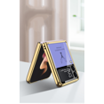 thumbnail image 3 of For Samsung Galaxy Z Flip 4 Case Luxury 9H Glass Electroplated PC Crystal Cover All-Inclusive Shockproof Protective Case, 3 of 4