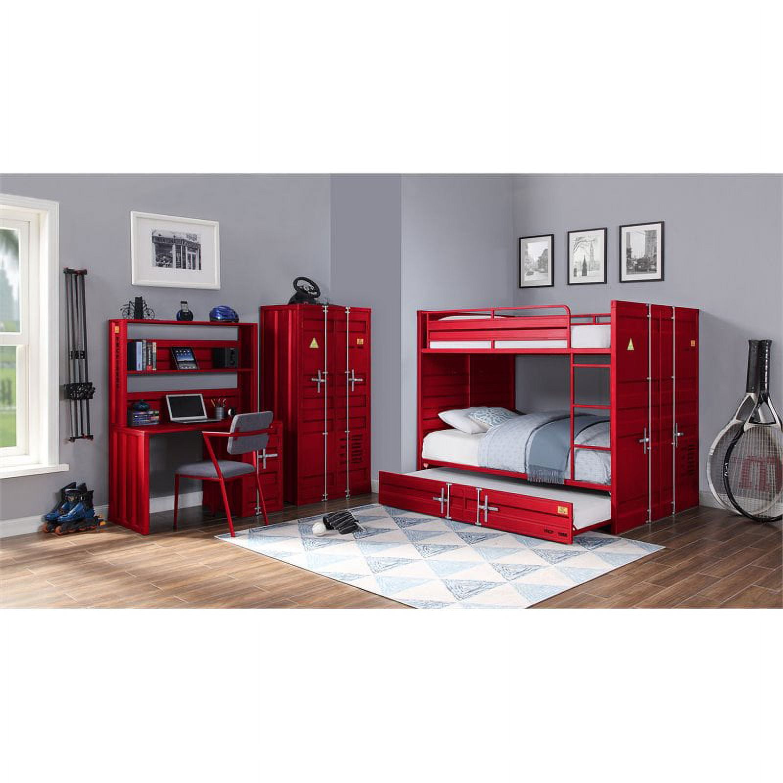 ACME Cargo Full over Full Bunk Bed in Red Walmart