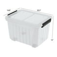 thumbnail image 2 of Qqbine 50 Quart Large Plastic Latching Box, Clear Storage Bin with Wheels, Stackable, 4 Packs, 2 of 7
