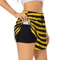 thumbnail image 2 of Haiem Bee Stripe Women's 2 in 1 Running Shorts - Lightweight Athletic Workout Gym Yoga Breathable Sports Shorts Liner with Phone Pockets-X-Large, 2 of 9