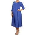 thumbnail image 2 of MOA USA Women's PLUS trendy style, solid, 3/4 sleeve dress., 2 of 4