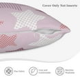 thumbnail image 6 of LNWH Pink Star Texture Abstract Throw Pillow Covers, Square Soft Linen Decorative Pillow Cases, 20"x20", 6 of 8
