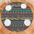 thumbnail image 2 of Colorful Ethnic Pattern Round Fitted Tablecloth with Elastic Edge,Dining Table Cover Waterproof,Outdoor Round Tablecloth for Camping,Dining,Indoor and Outdoor, 2 of 7