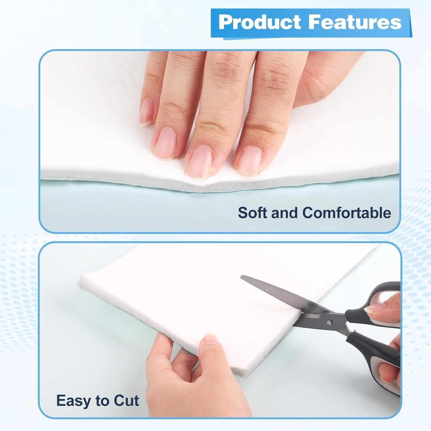 Adhesive Felt Sheet,Bexikou 0.2" x 6" x 2.2 Yard Felt Roll with Adhesive Backing,Felt Padding for Orthopedic Cushioning, Foot Pain Relief & Support (1 Roll)