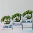 thumbnail image 3 of LSLXA Artificial Bonsai Tree Potted Plant Simulation Grass Plastic Fake Plant for Desk Tabletop Living Room Bedroom Decor, 3 of 4