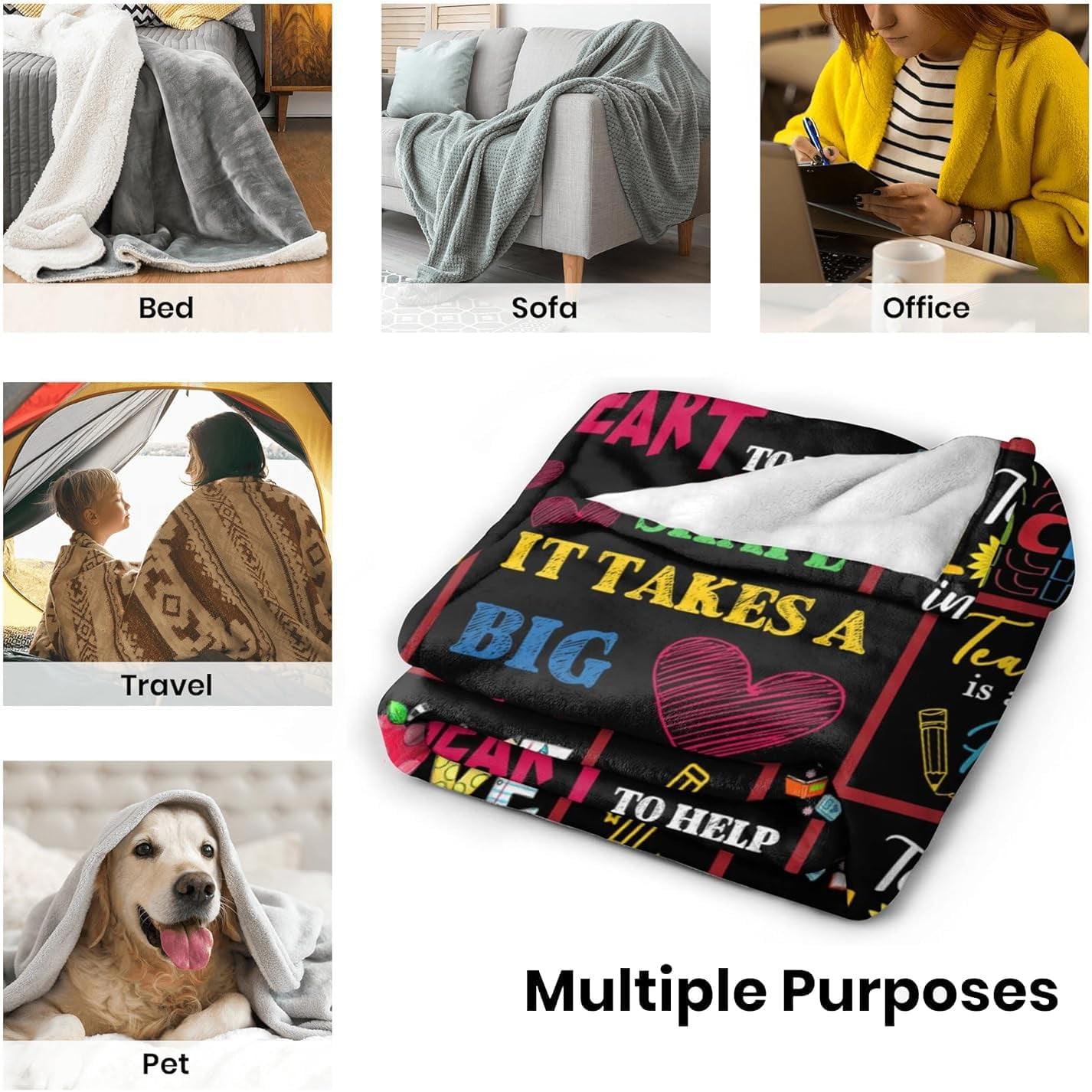 Teacher Gifts Blanket-Teacher Gifts for Women Men-Teacher Appreciation Gifts-Teacher Graduation Birthday Back to School Gifts Throw Blankets 60"x50" -1