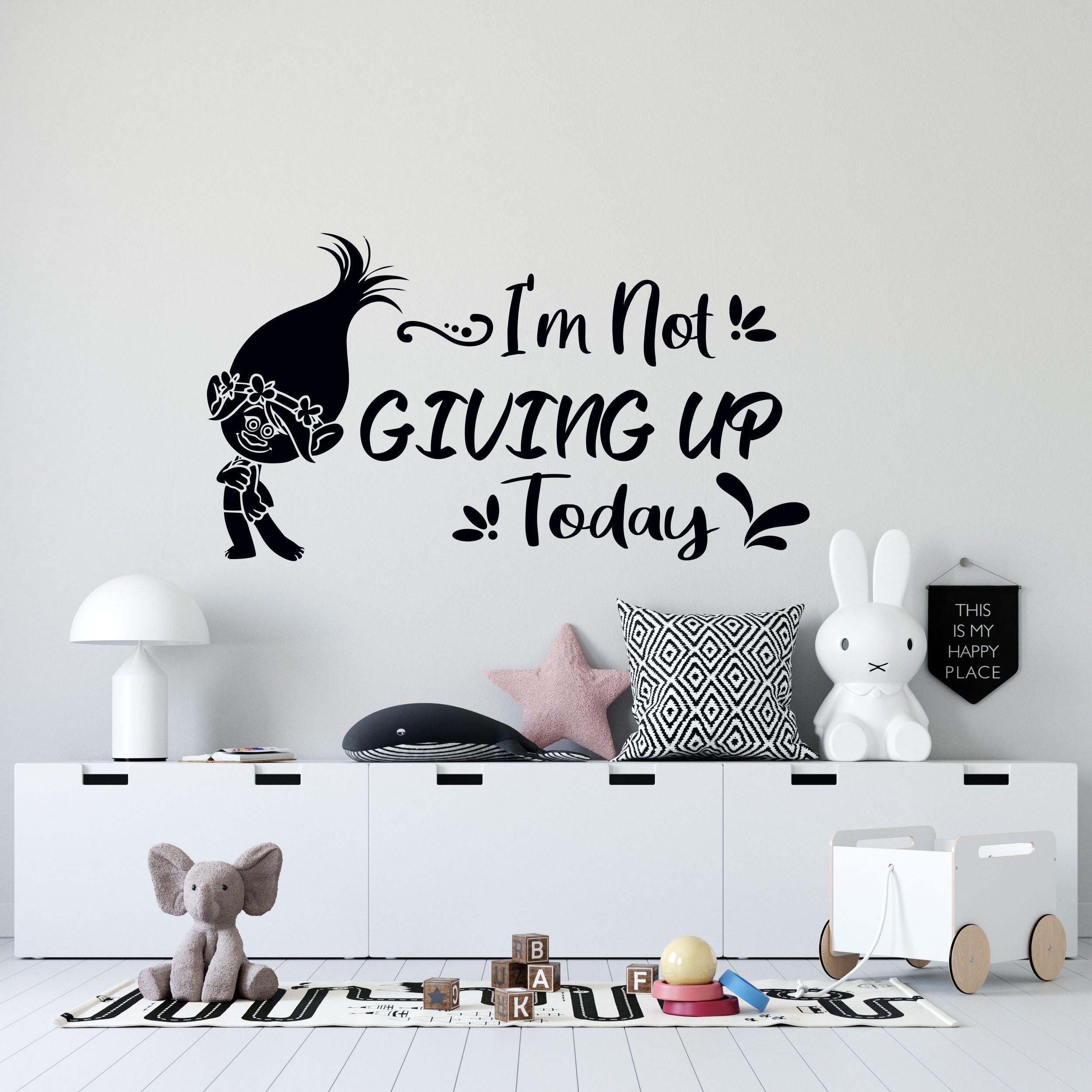 liefdadigheid gebruiker Symposium I'm Not Giving Up Today - Trolls World Tour Musical Animated Movie Quotes  Wall Decal | 21" x 36" Vinyl Adhesive Queen Poppy Home Decor Kids Bedroom  Removable Decoration Sticker - Walmart.com