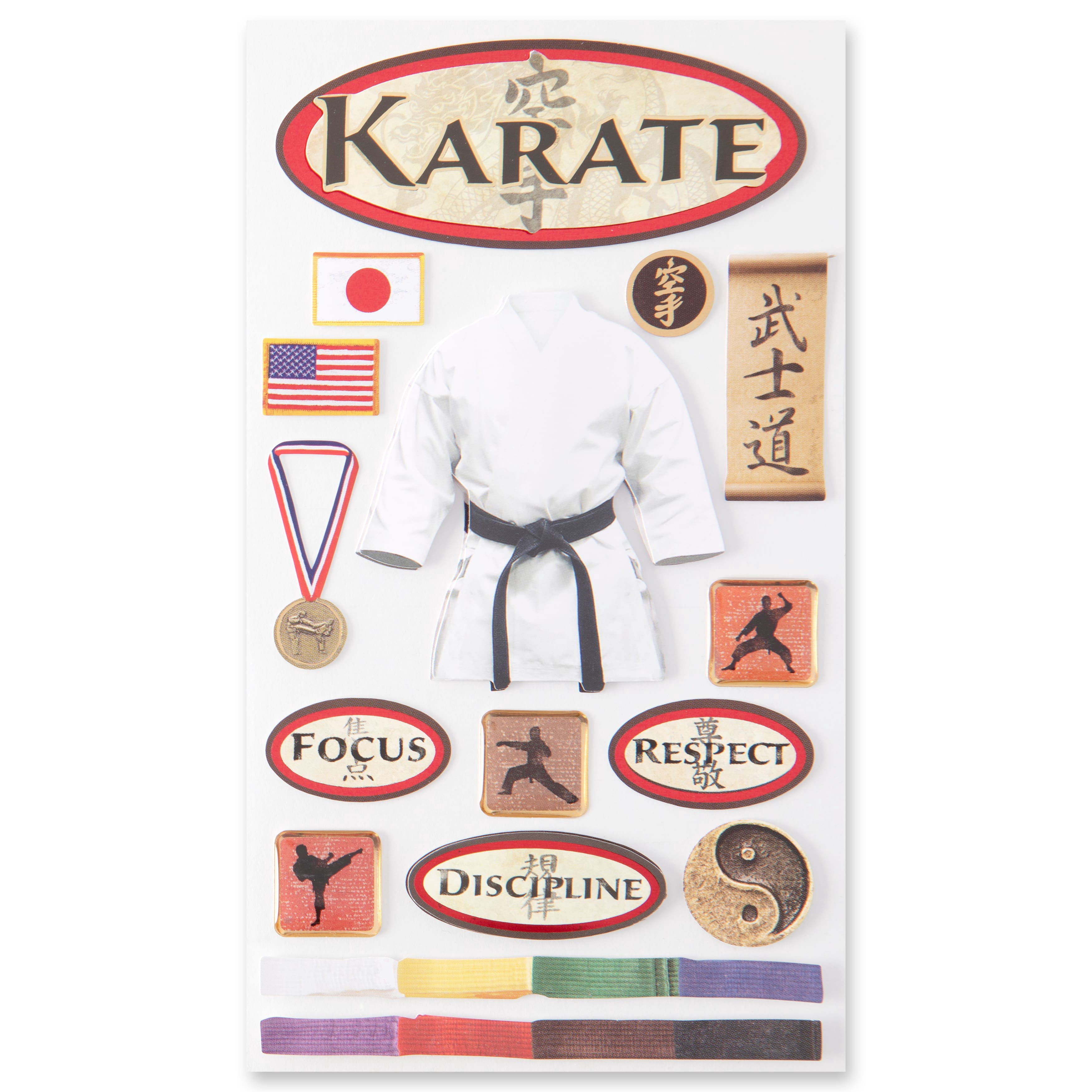 Recollections Karate Stickers, 12 Pack