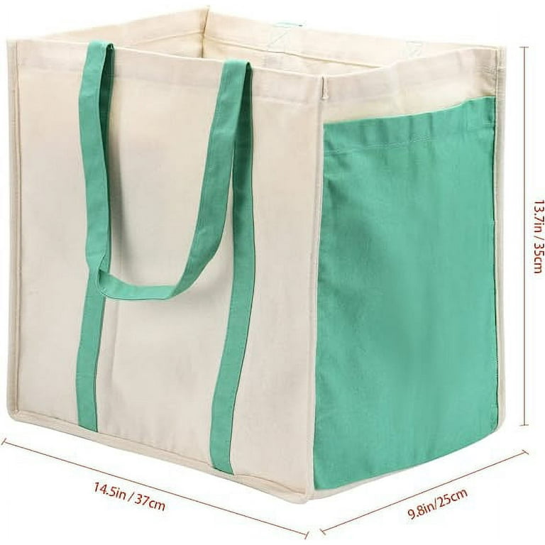 Anleo 2pack Heavy Duty Cotton Canvas Tote Bags, Large Capacity