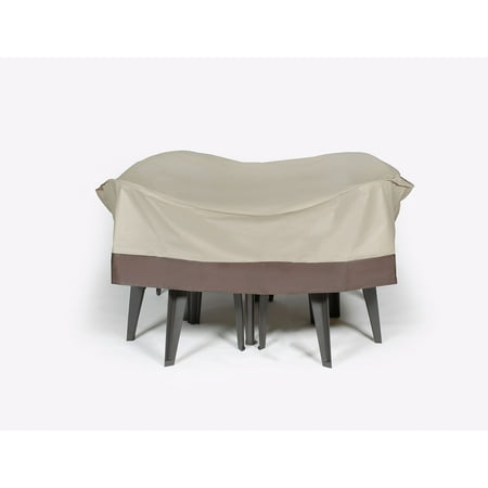 72 Beige And Brown Durable Outdoor Round Patio Furniture Set Vinyl Cover Canada 72 Beige And Brown Durable Outdoor, Outdoor Patio Furniture Covers Canadian Tire