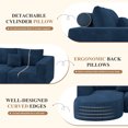 thumbnail image 4 of Hawsaiy Canapé Sectionnel Modulaire de 104 Pouces avec Méridienne en L, Canapé-Lit Sectionnel Moderne Nuage avec Assise Profonde, Canapés à Compression en Éponge, Aucun Assemblage (Tissu Côtelé Bleu), 4 of 8