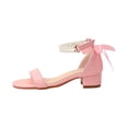 thumbnail image 5 of Girls Dress Shoes Low Heels Sandals Bow Pearl Ankle Strap Flower Girl Wedding Party Shoes Flower Girl Shoes 9-9.5 Years, 5 of 5