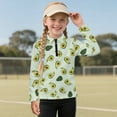 thumbnail image 3 of Psesaysky Cartoon Avocado Print Girls Long Sleeve Fleece Sweathirts Trendy Half Zipper Pullovers Athletic Thermal Coat for Golf Running 12-13 Years, 3 of 6