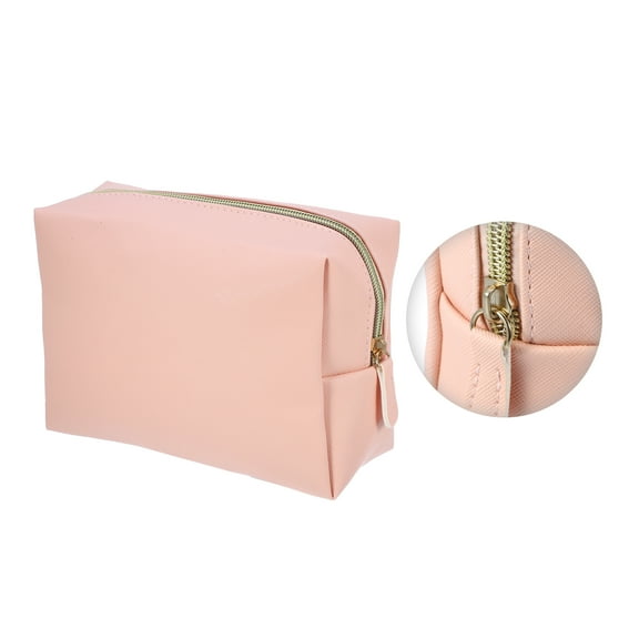 Vocoste PU Leather Makeup Bag, Cosmetic Travel Bag Case Large Make Up Brush Organizer Bag Toiletry Bag, L Size, Pink