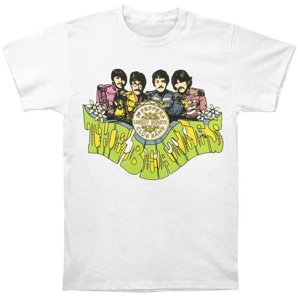 The Beatles - Beatles Men's Sgt. Pepper's Cartoon T-shirt White ...