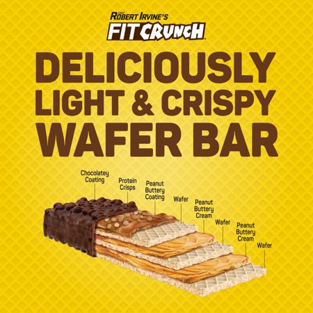FITCRUNCH WAFER PROTEIN BAR, CHOCOLATE PEANUT BUTTER, 16G, 1.59 OZ, 4 COUNT