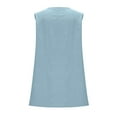 thumbnail image 5 of Women Casual Loose Sundress New Women's Cute Mini Dress Sleeveless V Neck Ruched Tank Casual Summer Party Dress with Side Pockets Light Blue XL, 5 of 9