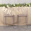 10ft Natural Pre-Strung Mr & Mrs Wooden Letter Banner with Botanical Design, Handmade Rustic Wedding Anniversary Garland