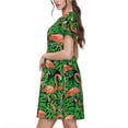 thumbnail image 2 of Vsdgher Flamant Rose pour Femmes Été 2025 Décontracté Robes Midi Maxi Légères Manches Courtes Col Rond Robe de Plage, 2 of 6