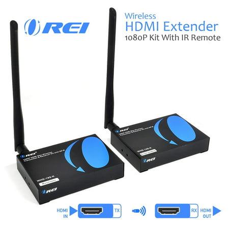 OREI Wireless HDMI Transmitter Receiver Extender 1080P Kit with IR Remote - Up to 165 Ft - 5 Ghz Frequency - Perfect for Streaming from Laptop, PC, Cable, Netflix, YouTube, PS4 to