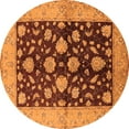 thumbnail image 1 of Ahgly Company Indoor Round Oriental Orange Traditional Area Rugs, 7' Round, 1 of 4