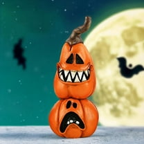 Costeam Halloween Black Cat Decor, Resin Halloween Cat Decorations for Home Indoor, Colorful Pumpkin Tabletop Centerpiece Decoration, Gift for Cat Lovers