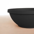 thumbnail image 3 of Bloem Terra 14" Round Plastic Planter Bowl - Shallow Indoor/Outdoor Garden Pot for Cacti, Succulents, Herbs, Moss, Black, 2-Pack, 3 of 8