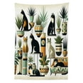 thumbnail image 2 of Ambesonne Cat Outdoor Tablecloth, Boho Ethnic Animal Botanocal, 58"x104", Black Ginger Mint Green, 2 of 2