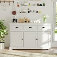 thumbnail image 4 of Gymax Modern Buffet Sideboard 53.5'' Storage Cabinet w/ 3 Drawers 3 Doors White, 4 of 10