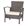 thumbnail image 4 of SAFAVIEH Avaron Outdoor Patio 4 Piece Conversation Set, Brown/Beige, 4 of 6