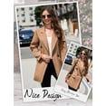 thumbnail image 6 of HUBERY Women Lapel Collar Double-Breasted Long Sleeve Solid Color Blazer Jacket, 6 of 7