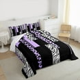 thumbnail image 3 of Castle Fairy 3-Piece Queen Size Comforter Set, Leopard And Zebra Animal Print, 3 of 8