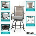 thumbnail image 3 of Sophia & William 2 Piece Outdoor Patio Bar Stools Counter Height Rattan Wicker Bar Stools with Cushion and Wood-like Armrest, 3 of 5