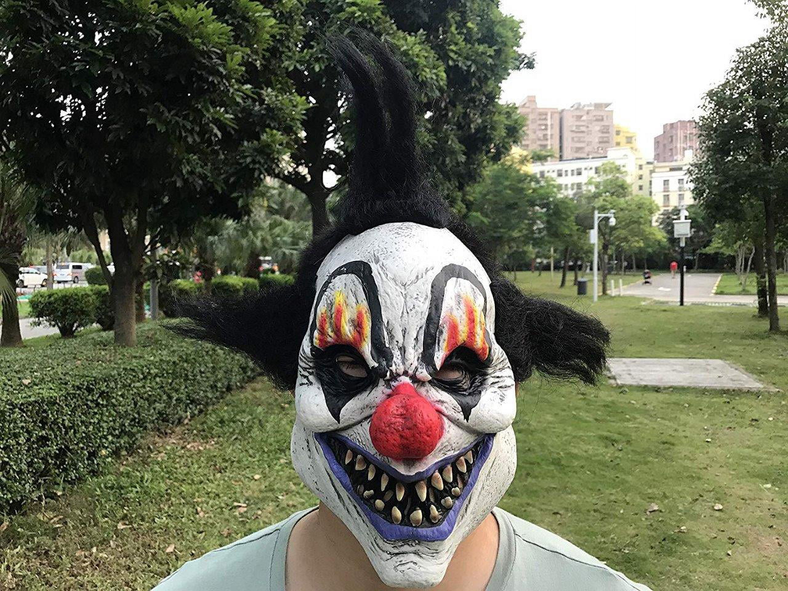 Elegantoss Terror Wizard Clown Overhead Mask Halloween Creepy Prop for Horror Costume Cosplay for Mens Women and Kids in Latex