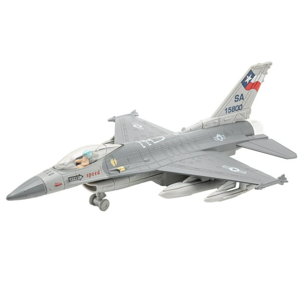 Juguetes de aviones de metal de fundido a presión, coleccionables con sonidos de luces, aviones de transporte para decoración de vacaciones en gris3C