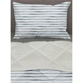 thumbnail image 3 of Harbour Stripe Comforter & Sham Bedding Set, Abstract Brushstroke Nautical Ocean Horizontal Lines Soft Picture, 3 pcs Duvet Set Microfiber Filling Quilt, 5 Sizes, Pale Slate Blue White, by Ambesonne, 3 of 4