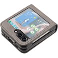 thumbnail image 4 of Case for Samsung Galaxy Z Flip 5 Leather Case, Galaxy Z Flip 5 Case Flip Folio Case Anti-Scratch Durable Heavy Duty Protective Shockproof Case for Samsung Galaxy Z Flip 5 Matte Grey, 4 of 12