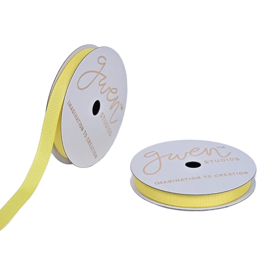 Gwen Studios 3/8" Brite Yellow Grosgrain Ribbon, 6 Yards
