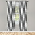 thumbnail image 3 of Ambesonne Modern Curtains, Minimalist Brushstokes, Pair of 28"x63", Charcoal Grey White, 3 of 5