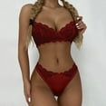 thumbnail image 2 of Lindreshi Lingerie for Women Women Lingerie Set Women Lace Lingerie Set Strappy Bra and Panty Set Two Piece Crotchless Lingerie, 2 of 6