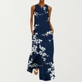 thumbnail image 1 of SMihono Robe Maxi Boho d'Été pour Femmes Grande Taille Mode Col en V Sans Manches Soirée d'Été Fête Imprimé Poches Gilet Longue Robe de Plage Robe d'Été, 1 of 6