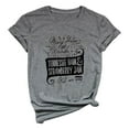 thumbnail image 1 of TSADFHJI Chemises pour Femmes Mode T-Shirt Col Rond Mode Décontracté Manches Courtes Imprimé Lettres Anglaises m Gris, 1 of 2